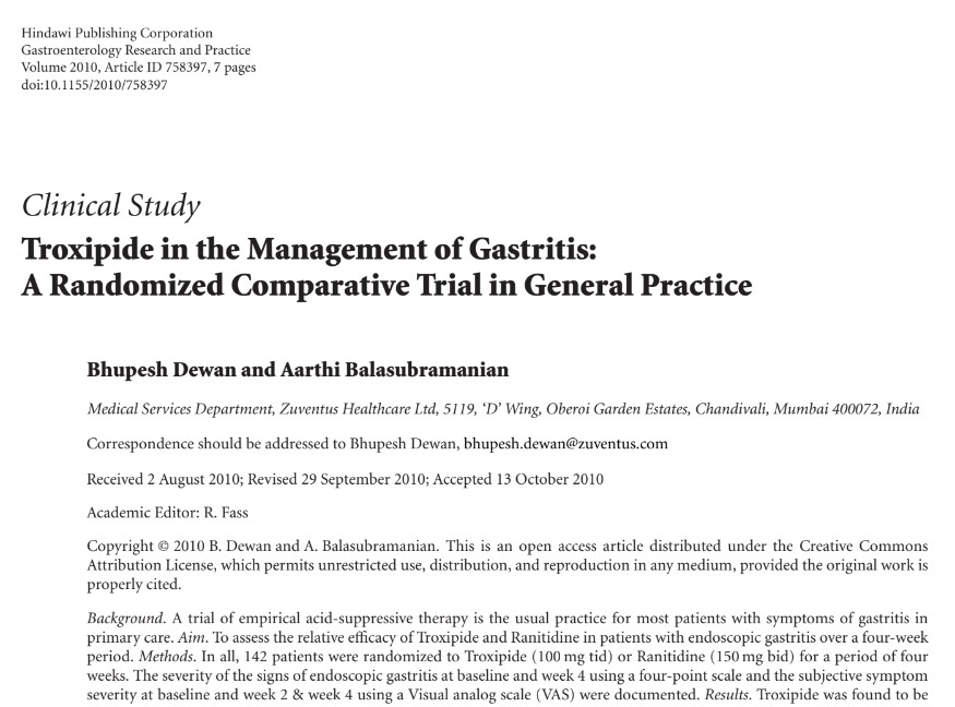 Troxipide_in_the_Management_of_Gastritis_2010_Published_Study