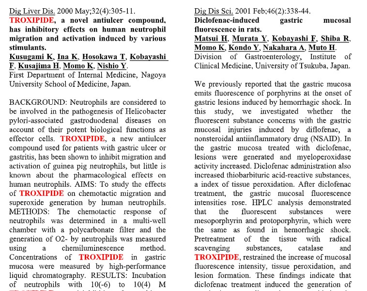 Troxipide_refs_from_pubmed
